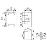 Diagram zaskoka fizični M8, dimenzije 43x28. Tehnična risba.
